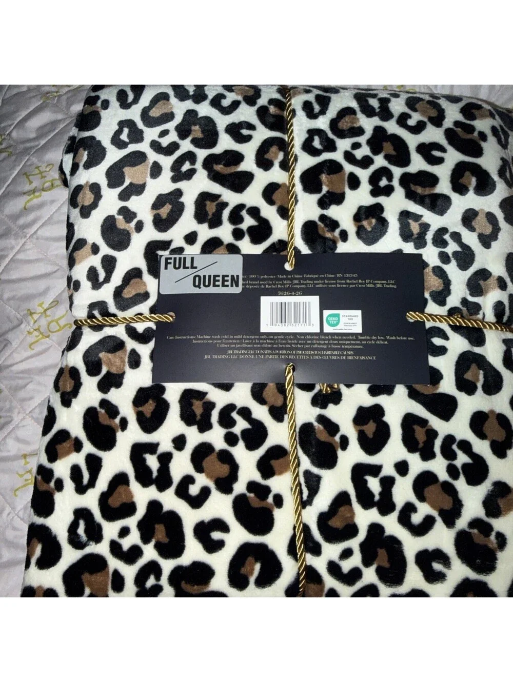 Rachel Roy Luxe Soft Plush Leopard Print Heavy Blanket Full/Queen 90x90 Soft
